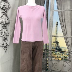 Isda & Co Lavender Horizontal Ribbed Sweater Sz L
